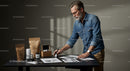 Dedicated Entrepreneur Reviewing Product Packaging Ideas