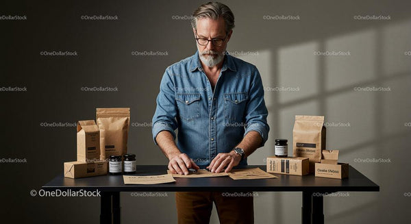 Small Business Owner Organizing Product Packaging