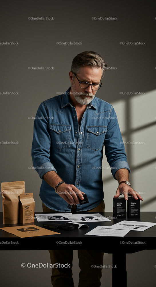 Mature Businessman Analyzing Documents in Office