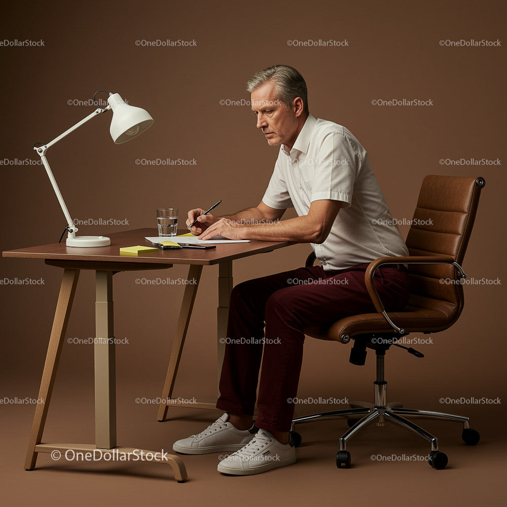 Senior Professional Writing at Modern Office Desk
