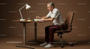 Mature Man Writing in a Modern Office Setting