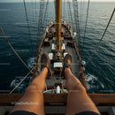 Relaxing on a Ship Deck Overlooking the Ocean