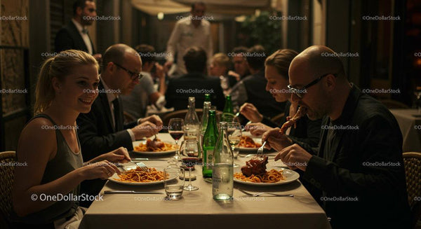 Elegant Dinner in an Upscale Italian Restaurant