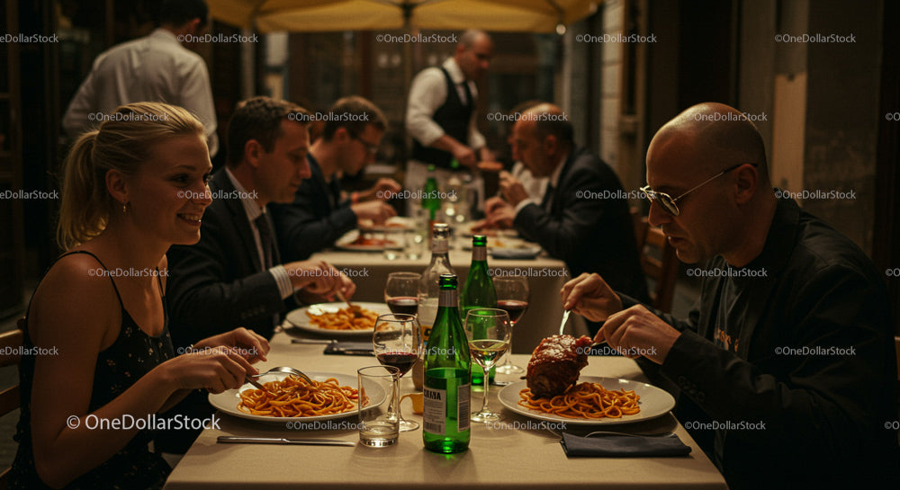 Elegant Dinner in a Cozy Restaurant Setting