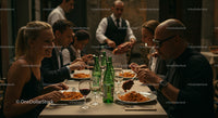 Group of Friends Enjoying Evening at Italian Restaurant
