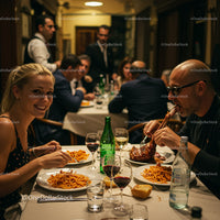 Elegant Dinner Gathering with Pasta and Wine