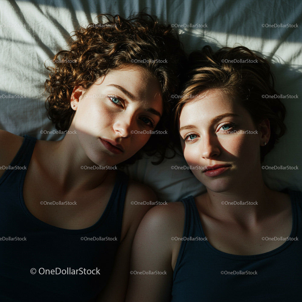 Two Young Women Relaxing in Soft Natural Light
