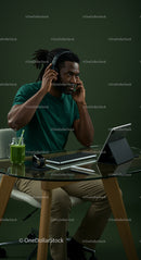 Focused Professional in Modern Home Office Setting