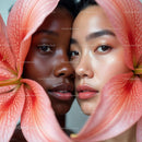 Close-Up Portrait with Amaryllis Flowers