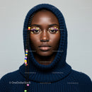 Artistic Portrait with Braids and Colorful Beads