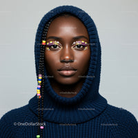 Artistic Portrait with Braids and Colorful Beads