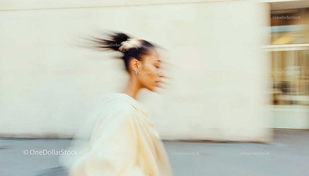 Dynamic Motion Blur of Woman in Urban Setting