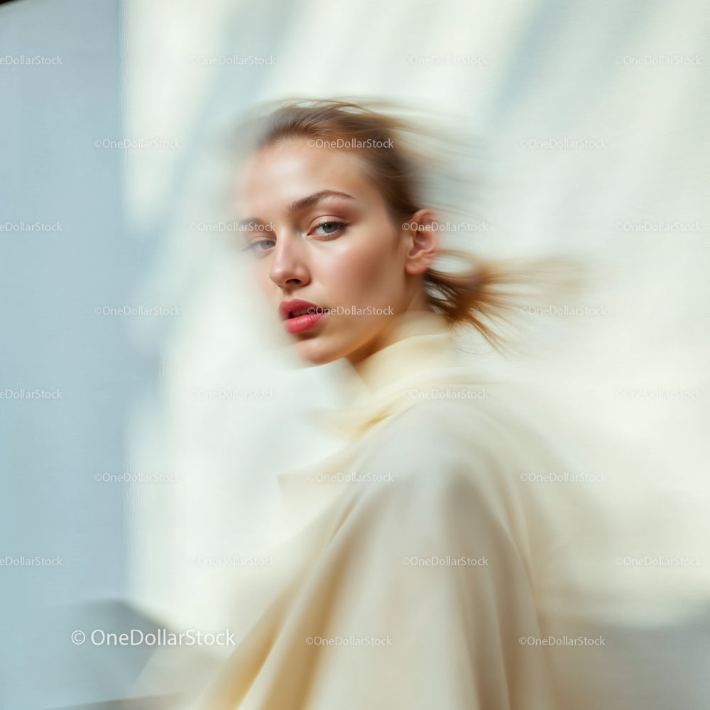 Dreamy Portrait of a Woman in Motion Blur
