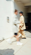 Blurred Motion of People in Urban Fashion Walkway
