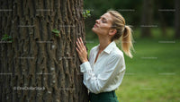 Woman Embracing Nature with Peaceful Mindfulness