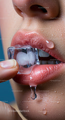 Sensual Lips with Refreshing Ice Cube