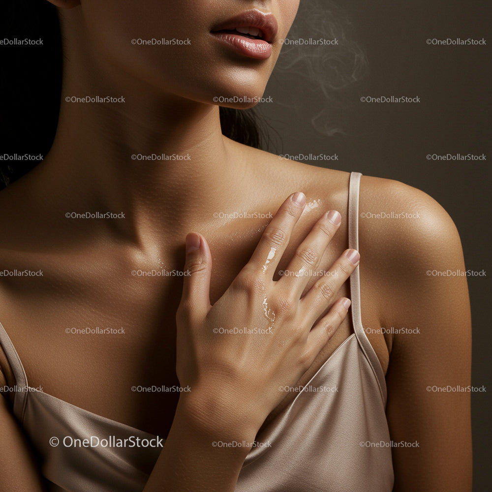 Elegant Woman with Moisturized Skin in Minimalist Setting