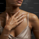 Elegant Woman Moisturizing Skin with Delicate Touch