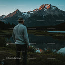 Solitude by the Mountain Lake at Sunset