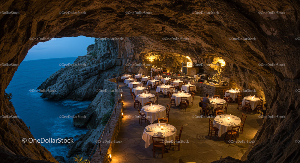 Cave Restaurant Overlooking a Stunning Seaside View