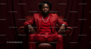Sophisticated Man in Luxurious Red Suit Relaxing on Chair
