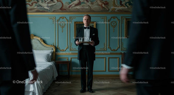 Sophisticated Butler in Luxurious Vintage Room