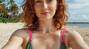 Freckled Redhead Enjoying a Tropical Beach Day