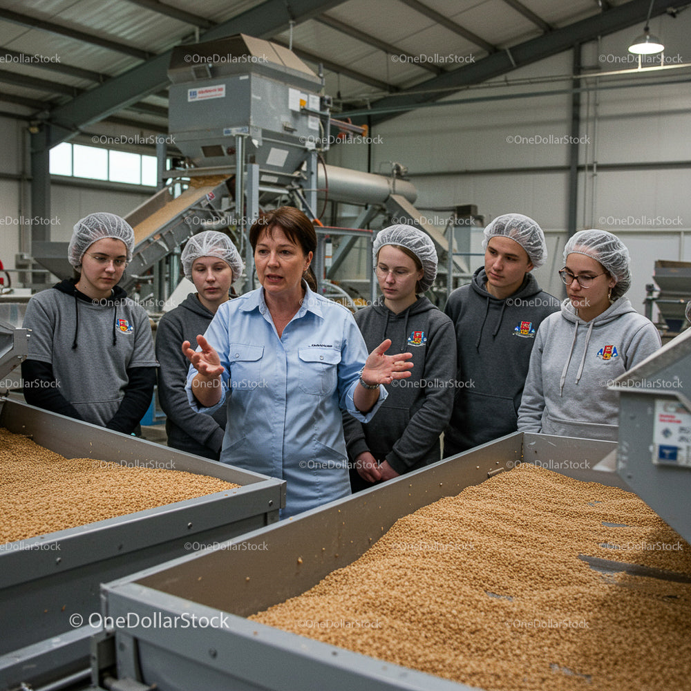 Food Industry Professional Educating Team in Processing Plant
