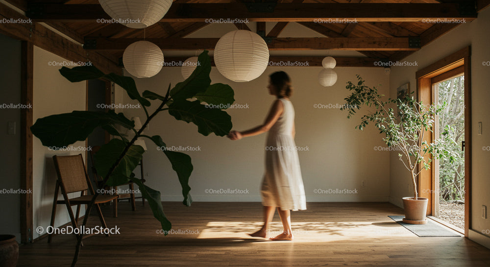 Minimalist Interior with Indoor Plants and Natural Light
