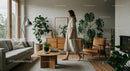 Modern Living Room with Indoor Plants and Cozy Atmosphere