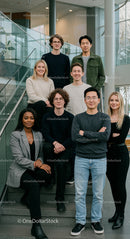 Diverse Team of Young Professionals in a Modern Office
