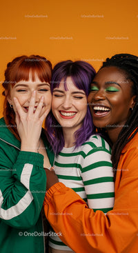 Diverse Group of Friends Sharing Joyful Laughter