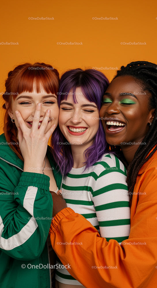 Diverse Group of Friends Sharing Joyful Laughter