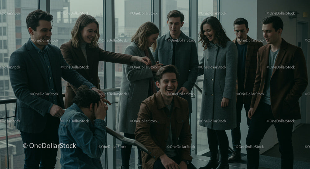Young Professionals Enjoying a Light Moment at the Office