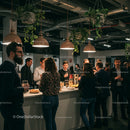 Modern Office Party with Hanging Greenery