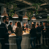 Modern Office Party with Hanging Greenery