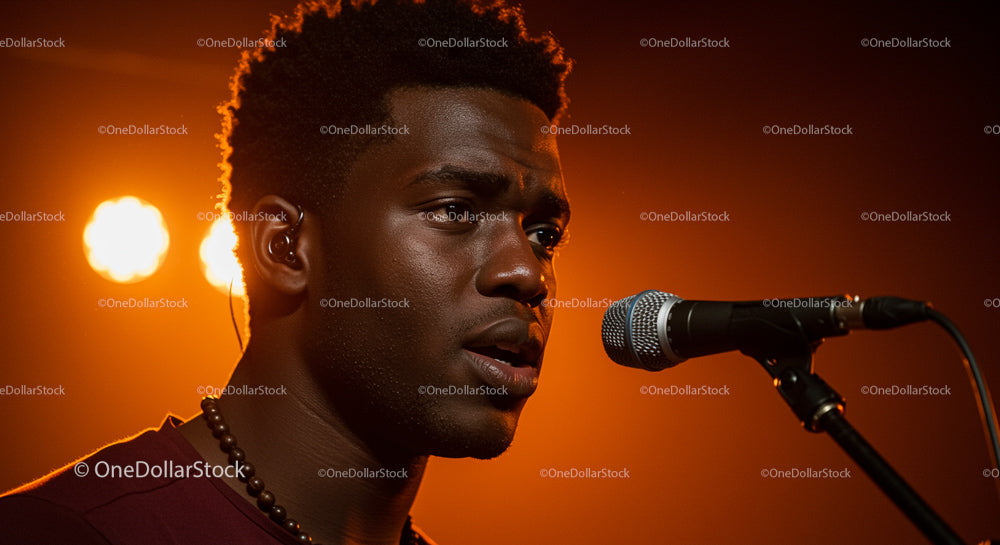 Charismatic Male Singer Performing Live on Stage