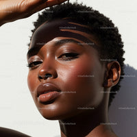 Sunlit Portrait of a Woman with Radiant Skin and Expression