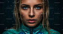 Striking Portrait of a Woman with Snow Effect