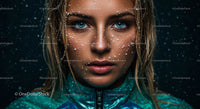 Striking Portrait of a Woman with Snow Effect