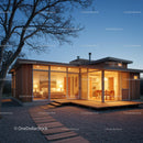 Modern Home with Warm Lighting During Twilight