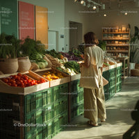 Woman Shopping at Organic Farmers Market