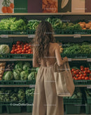 Woman Shopping for Fresh Vegetables at the Market