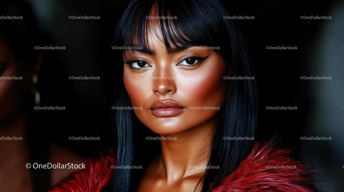 Elegant Portrait of a Woman with Striking Makeup