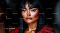 Elegant Portrait of a Woman with Striking Makeup