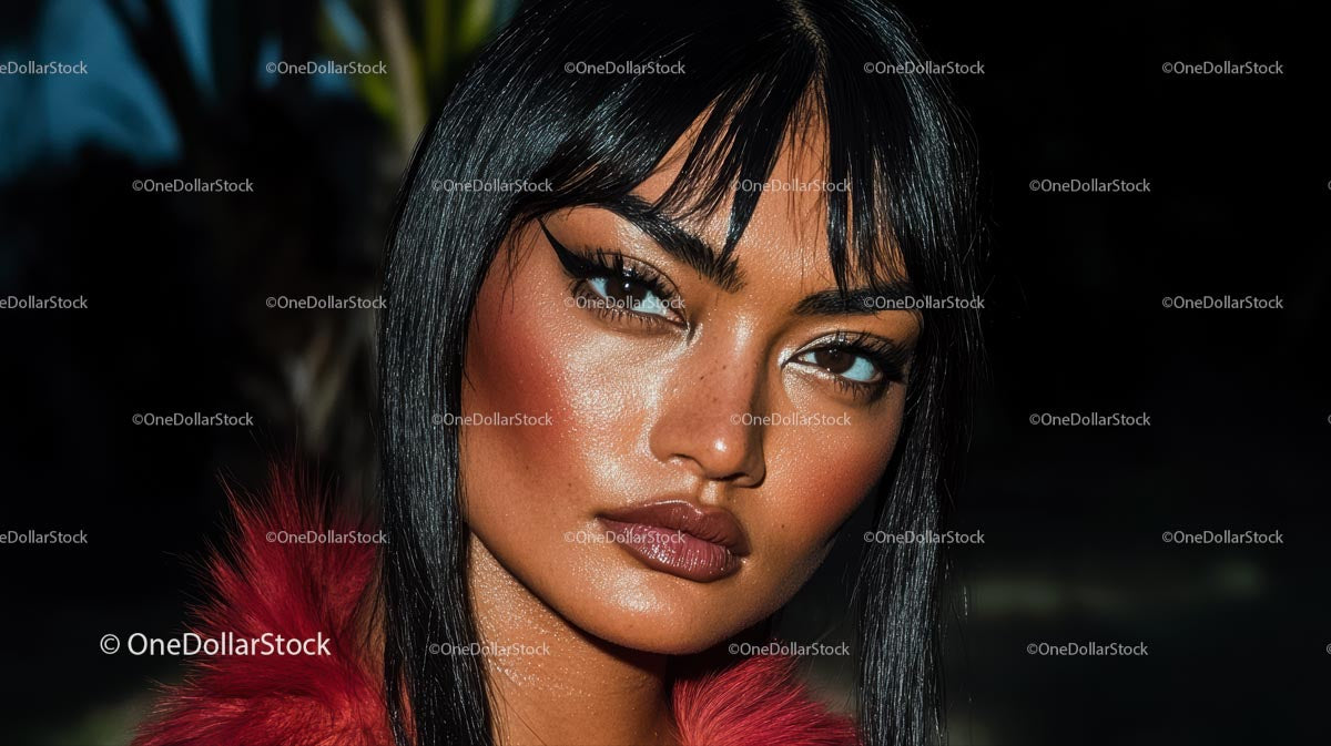 Elegant Fashion Portrait with Bold Makeup