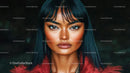 Glamorous Portrait of a Fashionable Woman with Dark Hair