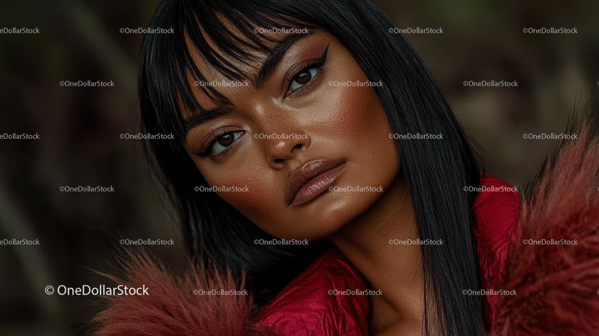 Olśniewający portret kobiety w czerwonym płaszczu