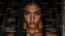 Portrait of a Woman with Colorful Earrings and Freckles