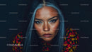 Intense Portrait with Silver Hair and Bold Makeup